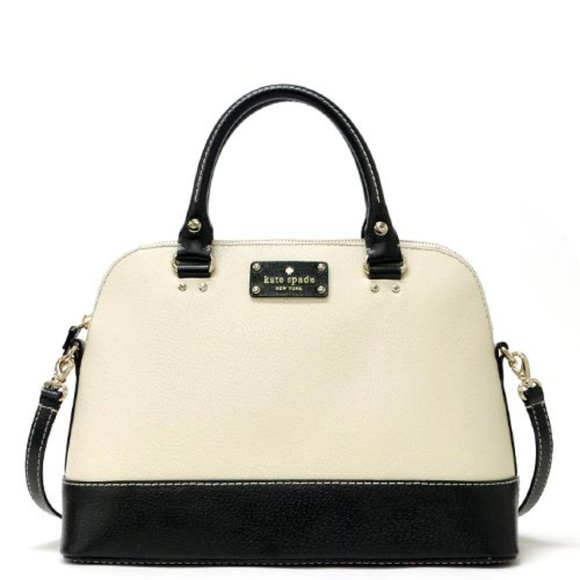 kate spade Handbags - Kate Spade Cream and Black Wellesley Tote